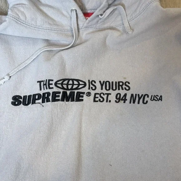 Supreme Light Gray Men's Hoodie - Picture 3 of 5